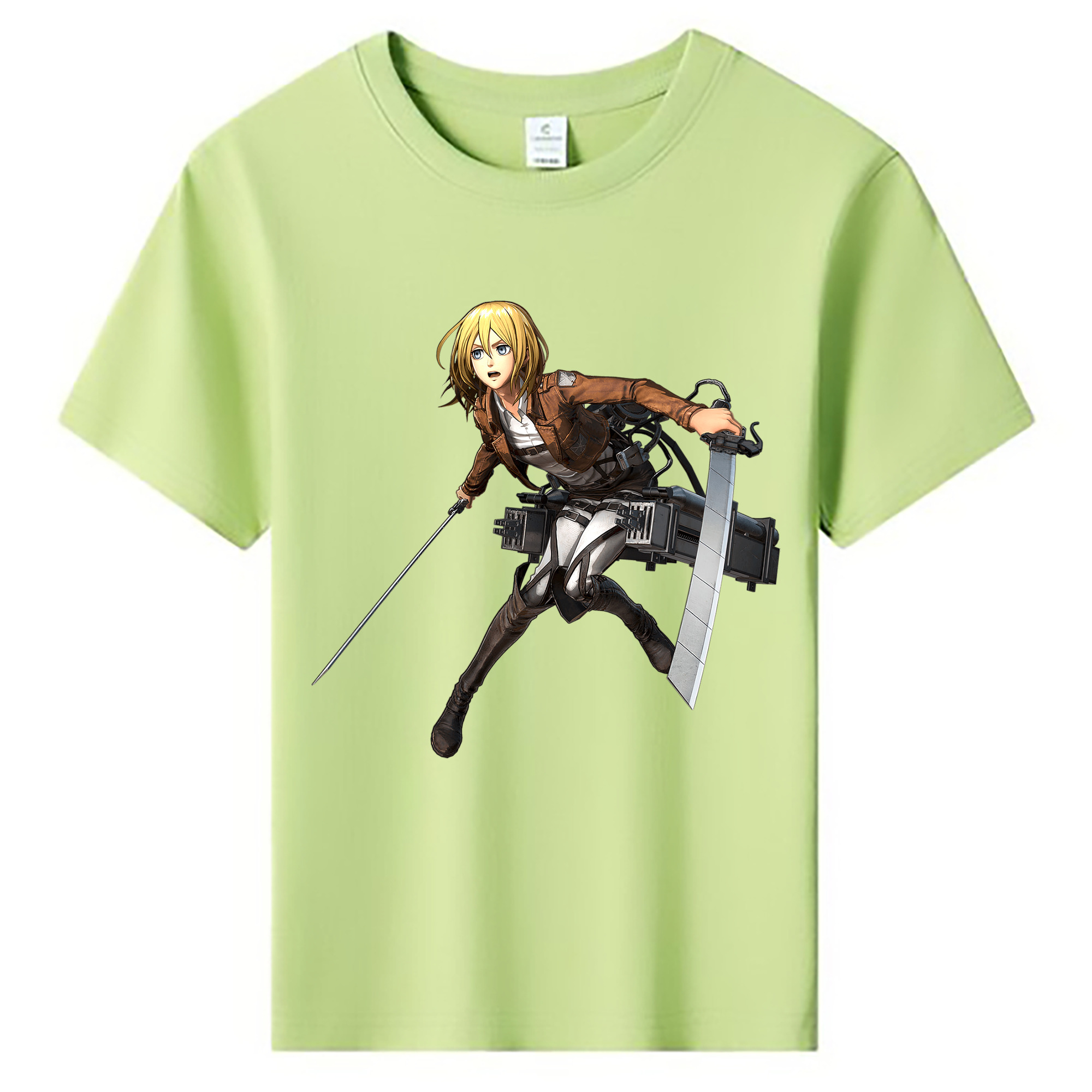 （画像用） 進撃の巨人 クリスタ·レンズ Attack on Titan Christa Lenz 綿100％キッズTシャツ（フロントプリント）
